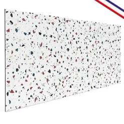 Crédence cuisine en aluminium - motif terrazzo blanc - 240x50 cm (en 2 bandeaux)