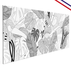 Crédence cuisine en aluminium - floral noir - 200x20 cm (en 2 bandeaux)