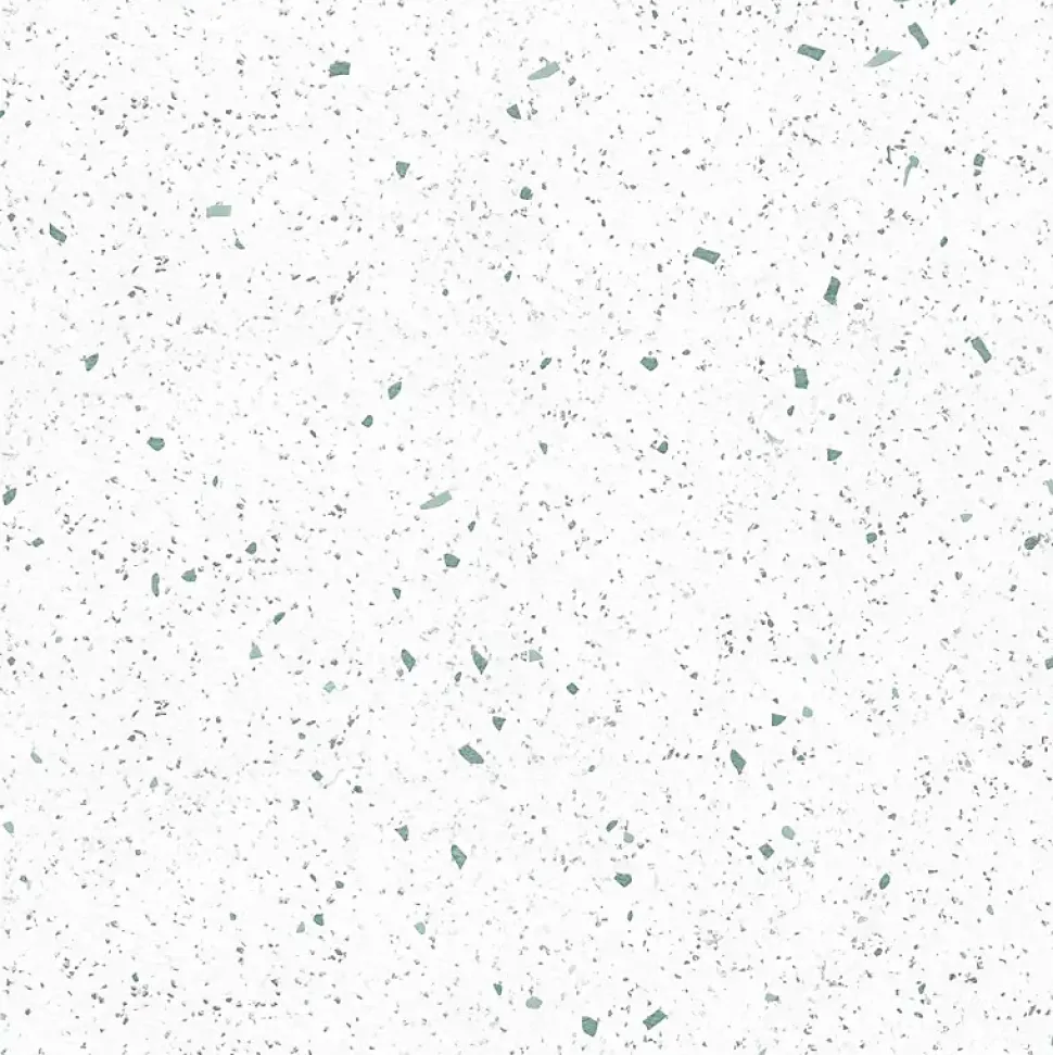 Crédence cuisine en aluminium - motif terrazzo blanc et vert - 300x20 cm (en 3 bandeaux)