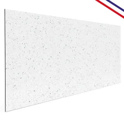 Crédence cuisine en aluminium - motif terrazzo blanc et vert - 300x20 cm (en 3 bandeaux)
