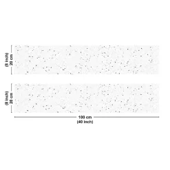 Crédence cuisine en aluminium - motif terrazzo blanc et noir - 200x20 cm (en 2 bandeaux)