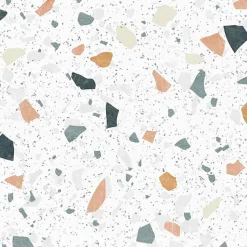 Crédence cuisine en aluminium effet terrazzo blanc - 200x20 cm (en 2 bandeaux)