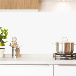 Crédence cuisine en aluminium - essentiel blanc - 240x50 cm (en 2 bandeaux)