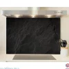 Crédence cuisine fond de hotte Ardoise noir 2 - Verre trempé - L 70 cm x H 60 cm - MaCrédenceDéco