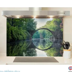 Crédence cuisine fond de hotte Herbier 4 - Alu composite - L 70 cm x H 60 cm