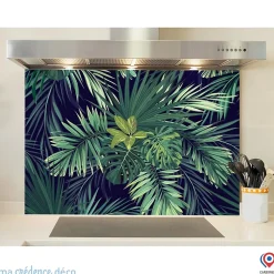 Crédence cuisine fond de hotte Végétation - Verre trempé - L 90 cm x H 60 cm - MaCrédenceDéco