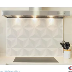 Crédence cuisine fond de hotte Origamis - Verre trempé - L 90 cm x H 70 cm - MaCrédenceDéco