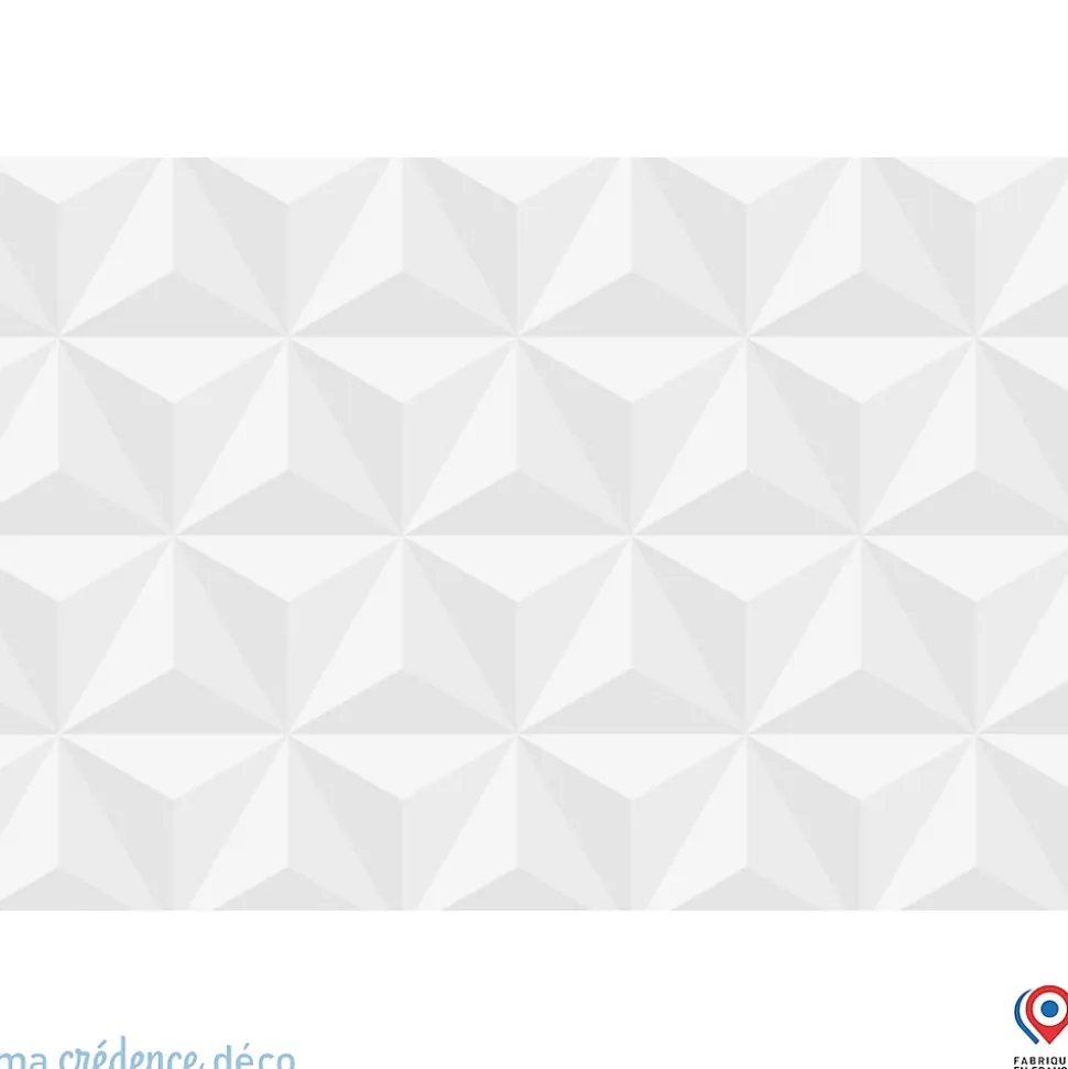 Crédence cuisine fond de hotte Origamis - Verre trempé - L 90 cm x H 70 cm - MaCrédenceDéco