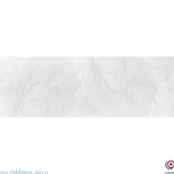 Crédence cuisine fond de hotte Ardoise blanche 2 - Verre trempé - L 90 cm x H 50 cm - MaCrédenceDéco