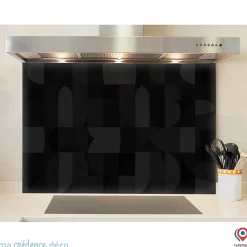 Crédence cuisine fond de hotte Géométriques et peinture 2 - Alu composite - L 90 cm x H 70 cm - MaCrédenceDéco
