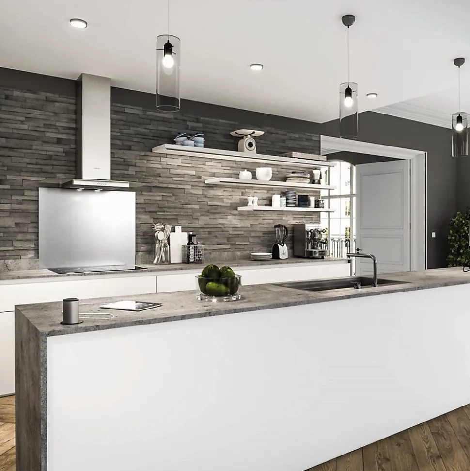 Crédence cuisine fond de hotte Inox - l 60 x H 70 cm