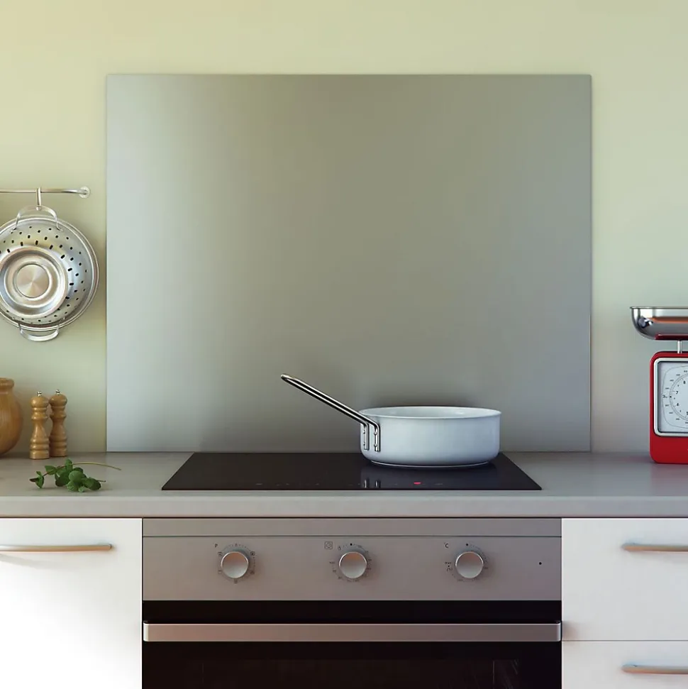 Crédence cuisine fond de hotte Inox - l 60 x H 70 cm