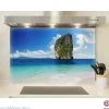 Crédence cuisine fond de hotte Mer et rocher - Verre trempé - L 90 cm x H 70 cm - MaCrédenceDéco
