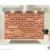 Crédence cuisine fond de hotte Mur briques rouges - Alu composite - L 60 cm x H 45 cm - MaCrédenceDéco