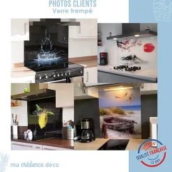 Crédence cuisine fond de hotte Végétation - Verre trempé - L 90 cm x H 70 cm - MaCrédenceDéco