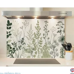 Crédence cuisine fond de hotte Herbe sauvage - Alu composite - L 60 cm x H 45 cm - MaCrédenceDéco