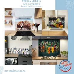 Crédence cuisine fond de hotte Bain de fruits 6 - Alu composite - L 90 cm x H 70 cm - MaCrédenceDéco