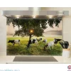 Crédence cuisine fond de hotte Arbre et vaches - Verre trempé - L 90 cm x H 70 cm - MaCrédenceDéco