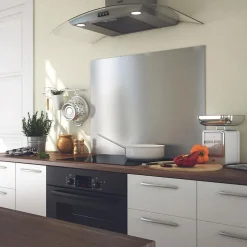 Crédence cuisine fond de hotte Inox - l 80 x H 50 cm
