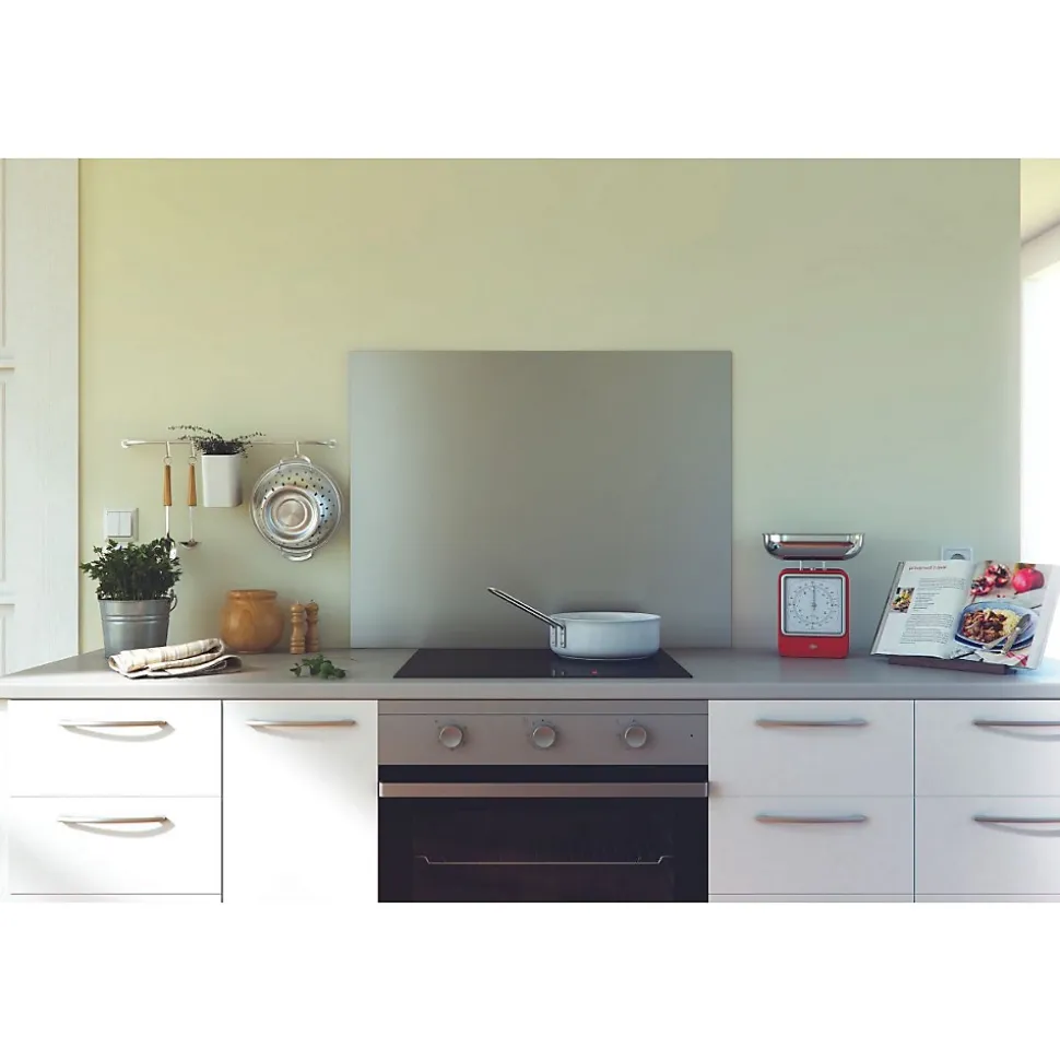 Crédence cuisine fond de hotte Inox - l 60 x H 50 cm