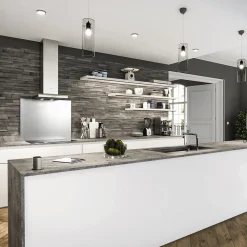 Crédence cuisine fond de hotte Inox - l 90 x H 70 cm