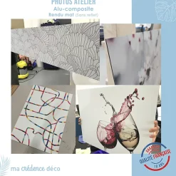 Crédence cuisine fond de hotte Dessin fleurs et aquarelle 2 - Alu composite - L 90 cm x H 70 cm - MaCrédenceDéco