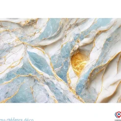 Crédence cuisine fond de hotte Marbre doré 4 - Alu composite - L 60 cm x H 45 cm - MaCrédenceDéco