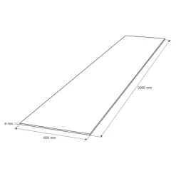 Crédence de cuisine aspect quartz blanc GoodHome Kala l. 300 cm x H. 60 cm x Ep. 8 mm