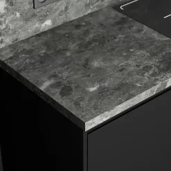 Crédence de cuisine aspect marbre noir GoodHome Kala l. 300 cm x H. 60 cm x Ep. 8 mm