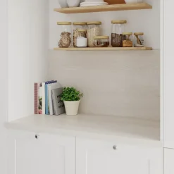 Crédence de cuisine aspect bois blanc GoodHome Kabsa l. 300 cm x H. 60 cm x Ep. 8 mm