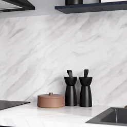 Crédence de cuisine aspect marbre blanc GoodHome Algiata l. 300 cm x H. 60 cm x Ep. 8 mm