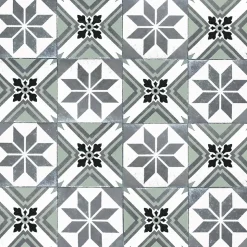 Crédence de cuisine auto-adhésive Caméléo imitation carrelage vert blanc l. 200 cm x H. 40 cm x ép. 0,2 mm