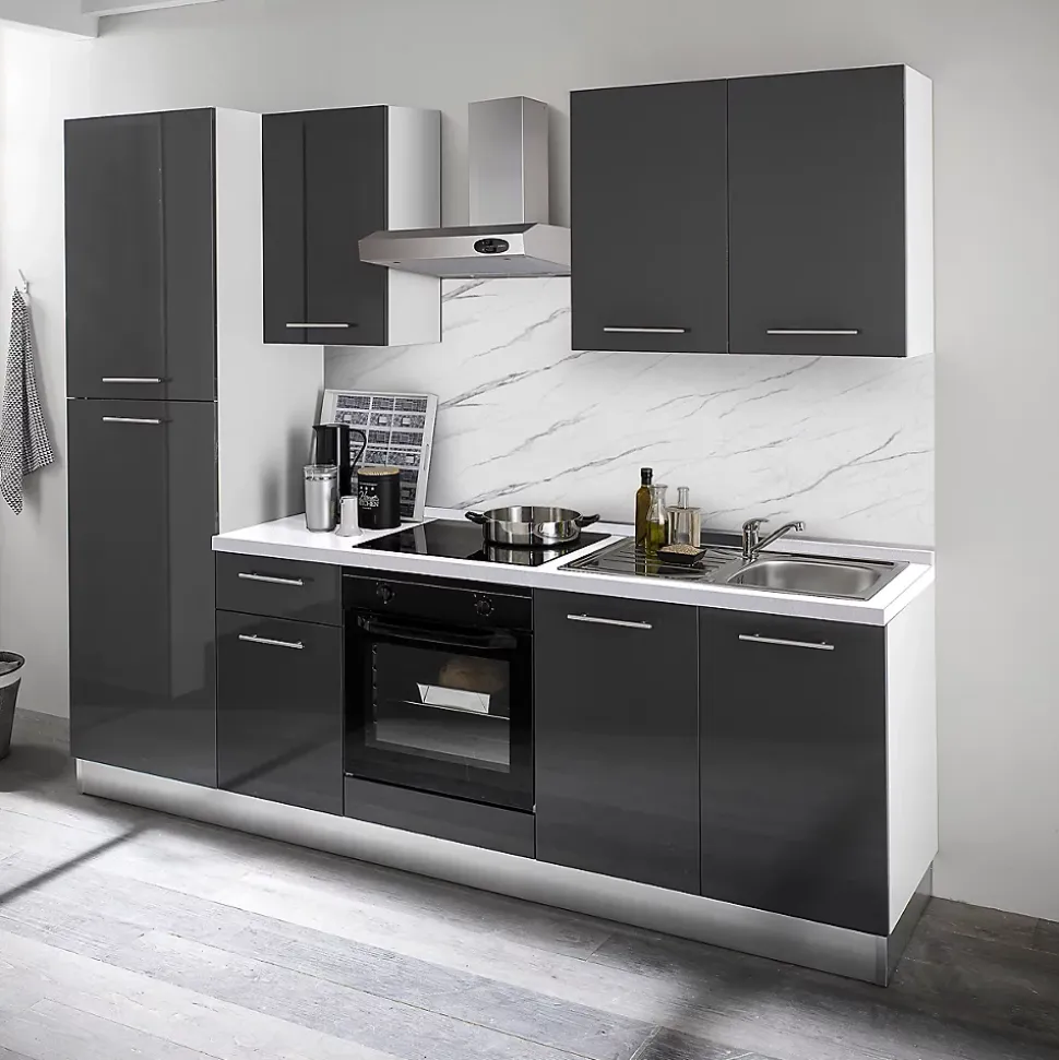 Crédence de cuisine auto-adhésive Caméléo aspect marbre blanc l. 200 cm x H. 40 cm x ép. 0,2 mm