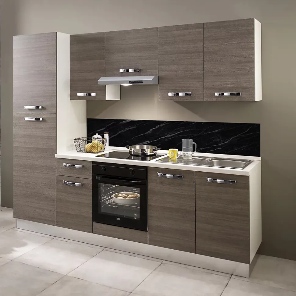 Crédence de cuisine auto-adhésive Caméléo aspect marbre noir l. 200 cm x H. 40 cm x ép. 0,2 mm