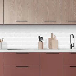 Crédence de cuisine blanc mat Lahti L. 200 x H. 60 cm