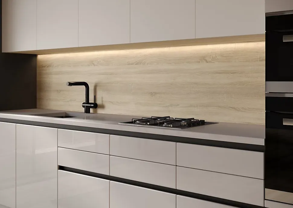 Crédence de cuisine chêne Québec GoodHome Kala l. 300 cm x H. 60 cm x Ep. 10 mm