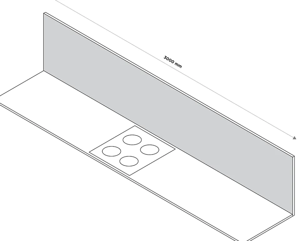 Crédence de cuisine chêne Québec GoodHome Kala l. 300 cm x H. 60 cm x Ep. 10 mm