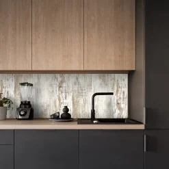 Crédence de cuisine effet bois clair IDPanneaux L. 300 x H. 60 cm