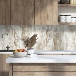 Crédence de cuisine effet bois clair IDPanneaux L. 300 x H. 60 cm