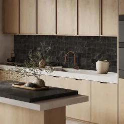 Crédence de cuisine effet marbre noir IDPanneaux L. 300 x H. 60 cm