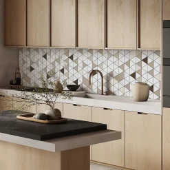 Crédence de cuisine effet mosaïque mosaique carrelée IDPanneaux L. 255 x H. 60 cm