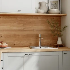 Crédence de cuisine effet bois brut Rustic GoodHome l. 200 x 60 cm x Ép. 8 mm