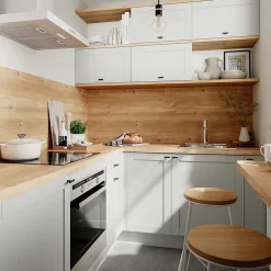 Crédence de cuisine effet bois brut Rustic GoodHome l. 200 x 60 cm x Ép. 8 mm