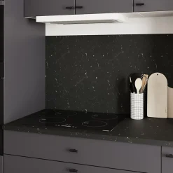 Crédence de cuisine effet pierre noir GoodHome Kala 300 x 60 cm