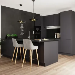 Crédence de cuisine effet pierre noir GoodHome Kala 300 x 60 cm