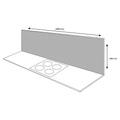Crédence de cuisine effet pierre noir GoodHome Kala 300 x 60 cm