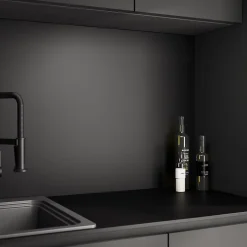 Crédence de cuisine réversible 1 face aspect marbre noir / 1 face noir mat GoodHome Nepeta L.300 x l.60 x Ép.3 mm