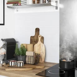 Crédence de cuisine réversible GoodHome décor métro blanc l. 200 cm x H. 60 cm x Ep. 3 mm