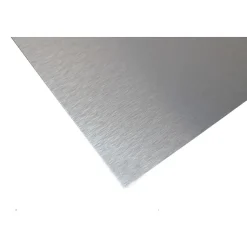 Crédence réversible aluminium brossé/brut 200x100x0.3cm + 3 profils finition U, ep.3mm, l.100cm, L.200cm