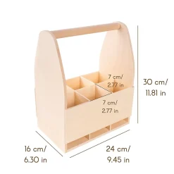 Creative Deco Porte-Bière en Bois pour 6 Bouteilles - Coffret 24x16x30 cm - Panier Cadeau Homme - Range-Bouteilles Pratique